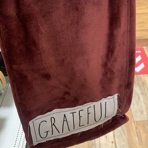 Rae Dunn Fall 2020 Grateful fleece blanket
